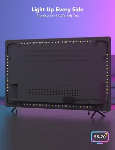 Govee TV LED Backlight, RGBIC Smart LED Strip Lights for 55-65 Inch TVs, Bluetooth and Wi-Fi APP Control, Works with Alexa & Google Assistant, Music Sync, 99+ Scene Modes, Adapter - Image 9