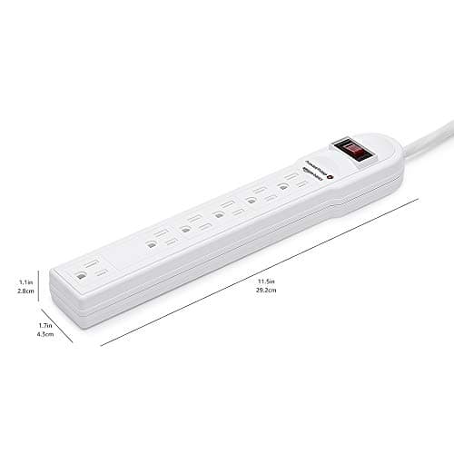 Amazon Basics Surge Protector Power Strip, 6-Outlet, 790 Joules, LED Indicator, 6ft Extension Cord, White - Image 5