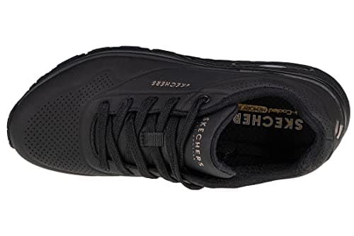 Skechers womens Skecher Street Women's Uno - Stand on Air Sneaker, Black/Black, 8 Wide US - Image 5