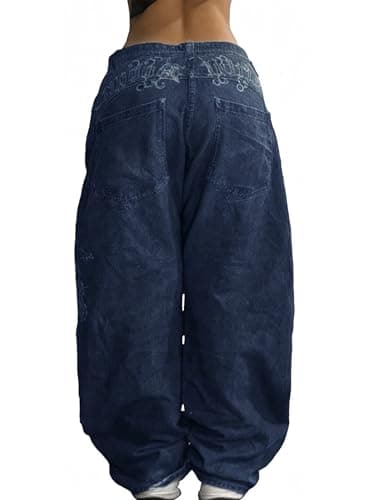 EMMIOL Women Boyfriends Hip Hop 90s Vintage Baggy Jeans Mid-Low Waist Jeans Loose Denim Pants - Image 3