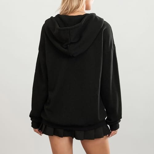 Kodaruber Women Y2K Skull Hoodie Graphic Zip Up Grunge Aesthetic Hoodies Casual Vintage Oversized Sweatshirt Harajuku Jacket(C Black,Medium) - Image 5