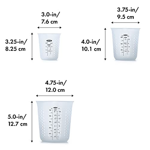 OXO Good Grips 3 Piece Squeeze & Pour Silicone Measuring Cup Set - Image 6