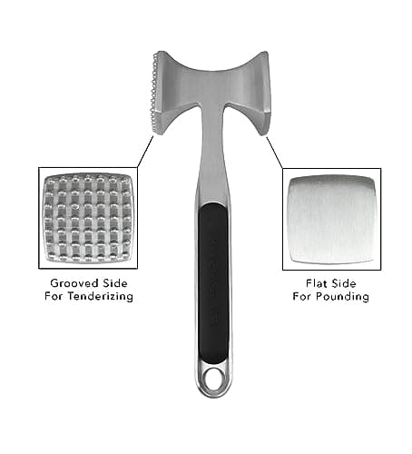 KitchenAid Gourmet Multi Sided Meat Tenderizer for Pounding Meats, Nuts, Shellfish, ect, Hang Hole for Easy Storage, Hand Wash, One Size, Black - Image 3