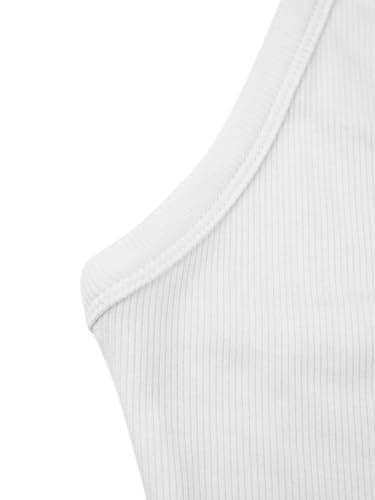 iGENJUN Workout Tops for Women Racerback Tank Tops 2025 Yoga Gym Ribbed Sleeveless Shirts Clothes,M,White - Image 5