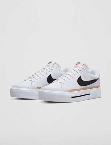Nike Women's Court Legacy Sneaker, White/Black/Hemp/Team Orange, 7 - Image 5