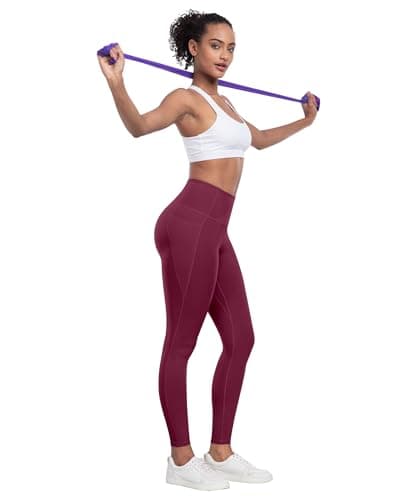 LZYVOO Leggings with Pockets for Women, 6 Packs Soft High Waisted Tummy Control Workout Yoga Pants(BlackGrayNavyWineGreenBrown-XL) - Image 4
