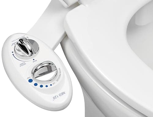LUXE Bidet NEO 120 - Self-Cleaning Nozzle, Fresh Water Non-Electric Bidet Attachment for Toilet Seat, Adjustable Water Pressure, Rear Wash (White)