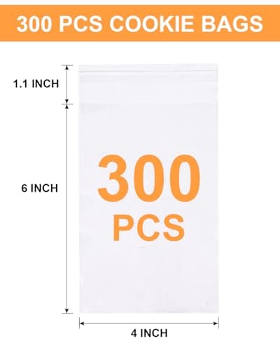300 Pcs Self Adhesive Cookie Bags, 4x6 Inches Self Sealing Cellophane Bags, Clear Resealable Cellophane Bag for Packaging, Cookies, Gifts, Candy, Food - Image 2