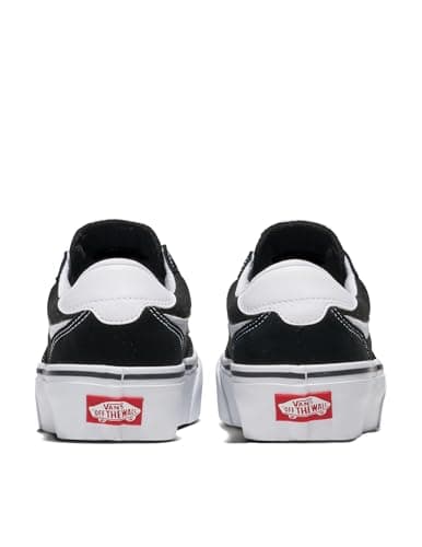 Vans Women's Brooklyn LS Platform Shoe | Chunky Low-Top Sneakers for Fashion, Work & Casual Wear, Suede/Canvas Black/White, 8 - Image 3