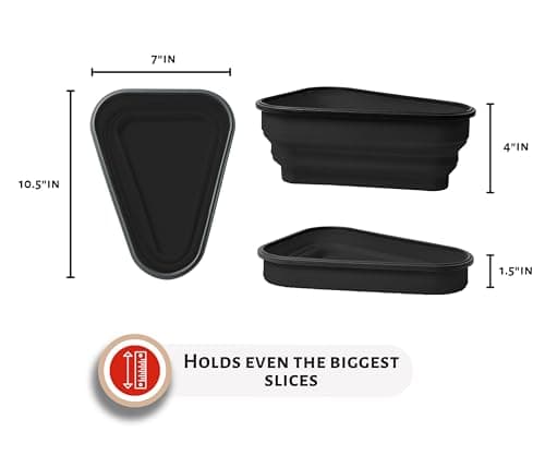 The Perfect Pizza Pack™ - Reusable Pizza Storage Container with 5 Microwavable Serving Trays - BPA-Free Adjustable Pizza Slice Container to Organize & Save Space, Black - Image 8