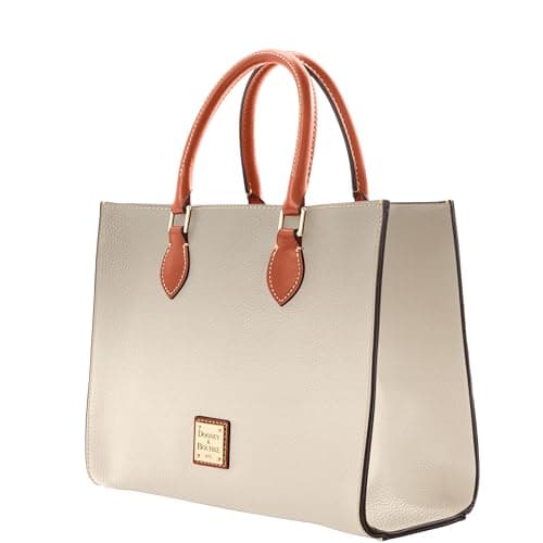Dooney & Bourke Women's Janine Satchel in Pebble Grain Leather, Large Handbag with Adjustable & Detachable Shoulder Strap, Bone - Image 2