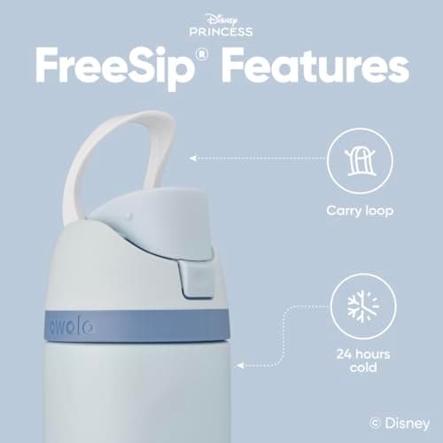 Owala Disney Princess FreeSip Insulated Stainless Steel Water Bottle with Straw for Sports and Travel, BPA-Free Sports Water Bottle, 24 oz, Cinderella - Image 3
