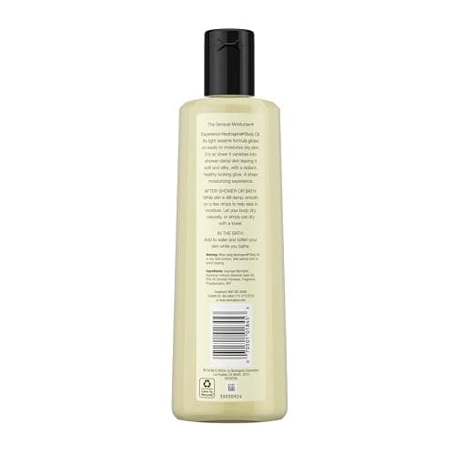 Neutrogena Body Oil Light Sesame Formula for Radiant Healthy-Looking Glow, Moisturizer for Dry Skin, Lightweight Non-Greasy Fast-Absorbing Bath and Massage Shower Oil, 16 Fl Oz Bottle Size - Image 9