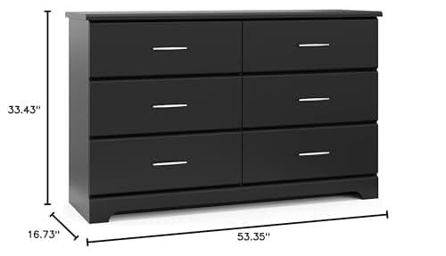 Storkcraft Brookside 6-Drawer Dresser (Black) – GREENGUARD Gold Certified, Nursery & Kids Storage, Nursery Essentials, Kids Room Storage, Durable Bedroom Dresser - Image 16