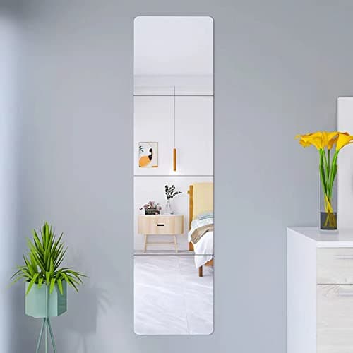 JEOYOO Wall Mirror Full Length, on Door Mirrors, Cheap Mirror Acrylic, shatterproof Gym Mirrors for Home Gym, 8"X8"-4 Pcs, Workout Non Glass Mirrors for Bedroom, Over Door Mirror Kids - Image 5