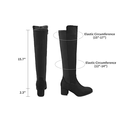 DREAM PAIRS Women's Knee High Stretchy Fashion Boots,Size 8,Black,JENNIFER-3 - Image 3