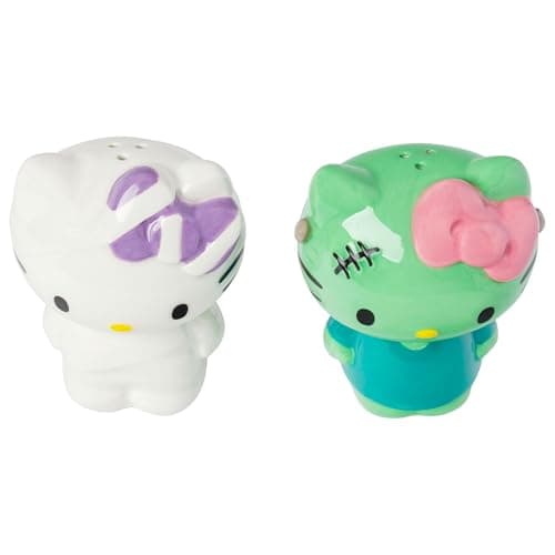 Silver Buffalo Sanrio Hello Kitty Halloween Ceramic Salt and Pepper Shaker Set, 5” L x 2” W x 3.5” H - Image 3