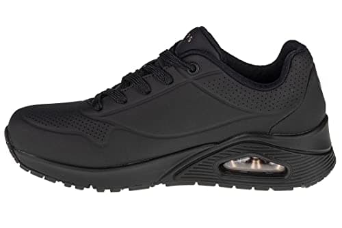 Skechers womens Skecher Street Women's Uno - Stand on Air Sneaker, Black/Black, 8 Wide US - Image 4
