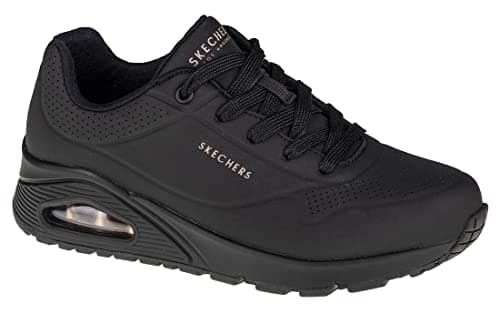 Skechers womens Skecher Street Women's Uno - Stand on Air Sneaker, Black/Black, 8 Wide US - Image 3