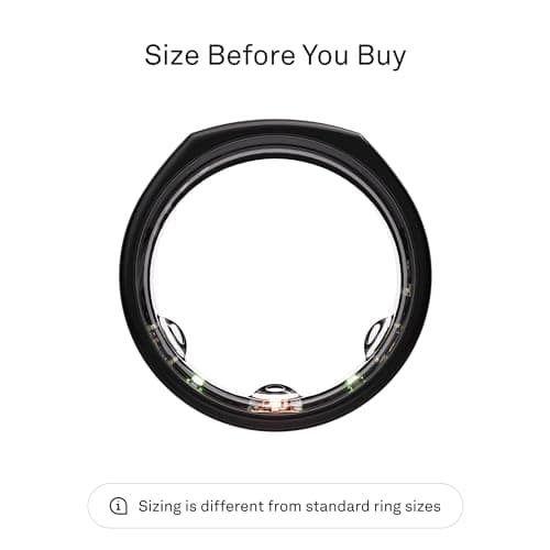 Oura Ring Gen3 Heritage - Black - Size 10 - Smart Ring - Size First with Oura Ring Gen3 Sizing Kit - Sleep Tracking Wearable - Heart Rate - Fitness Tracker - 5-7 Days Battery Life - Image 2