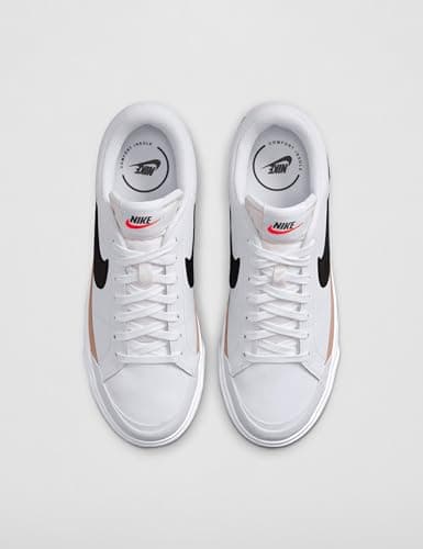 Nike Women's Court Legacy Sneaker, White/Black/Hemp/Team Orange, 7 - Image 4