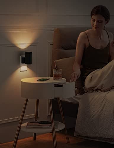 L LOHAS LED Night Light Plug in, Modern Night Lights Plug into Wall, Dusk to Dawn Sensor, Soft White 3000K, 0-100LM Adjustable Brightness, Dimmable Night Lights for Hallway Bedroom Stairway, 2 Pack - Image 8