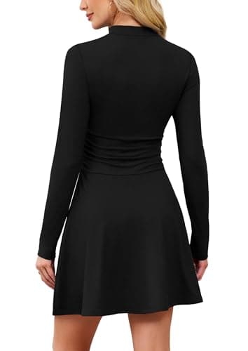 OFEEFAN Long Sleeve Homecoming Dresses Fall Dress Deals Black School Outfits for Teachers Winter Mini Clothing Classy Mock Neck XL - Image 5