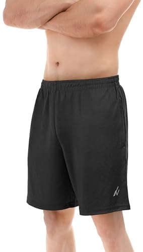 NY Threads Men's Athletic Shorts Quick Dry Loose-Fit Lightweight Running Workout Gym Shorts with Pockets, Large, Black - Image 5