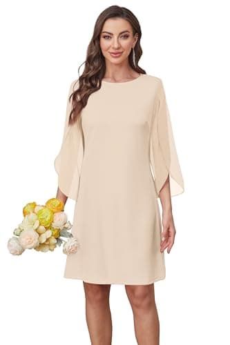 RUMIA Vestidos Casuales para Mujer 2025 Wedding Guest Dresses Cocktail Dresses Apricot M - Image 5