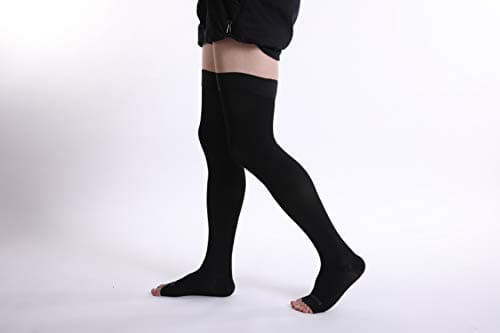 Doc Miller Thigh High Compression Socks Women and Men 15-20mmHg for Varicose Veins, Pregnancy Support Compression Stockings for Women, 1 Pair Black X-Large - Image 9