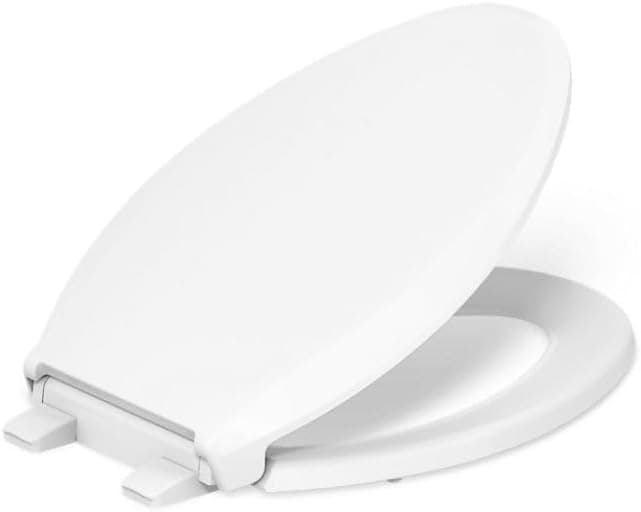 KOHLER 4636-RL-0 Cachet ReadyLatch Elongated Toilet Seat Slow Close, Soft Close Toilet Seat Quiet Lid, Contoured Grip-Tight Bumpers Installation Hardware, Apartment Essentials, White White Elongated Ready Latch - Image 2