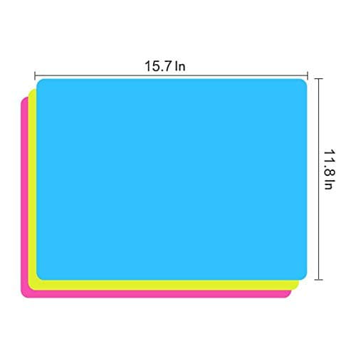 3 Pack Silicone mat Large Silicone Sheets for Crafts, Liquid, Resin Jewelry Casting Molds Mat, Silicone Placemat 15.7” x 11.8” (Blue & Rose Red & Green) - Image 3