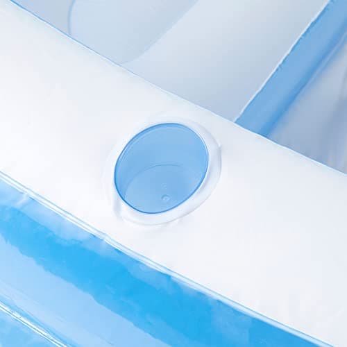 INTEX Swim Center Inflatable Family Lounge Pool: Built-In Bench – Cup Holder – 156 Gallon Capacity – 90" x 86" x 31" – Blue - Image 5