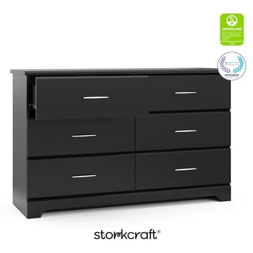 Storkcraft Brookside 6-Drawer Dresser (Black) – GREENGUARD Gold Certified, Nursery & Kids Storage, Nursery Essentials, Kids Room Storage, Durable Bedroom Dresser - Image 8