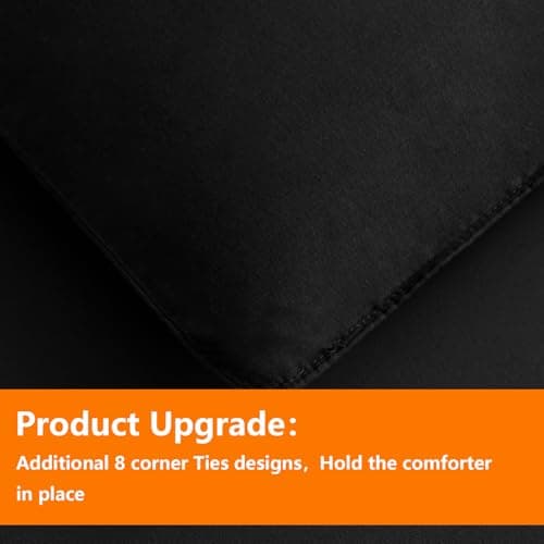 Twin Size Comforter Set - 5 Pieces, Bed in a Bag Bedding Sets with All Season Soft Quilted Warm Fluffy Reversible Comforter,Flat Sheet,Fitted Sheet,1 Pillow Shams,1 Pillowcases,Black - Image 5