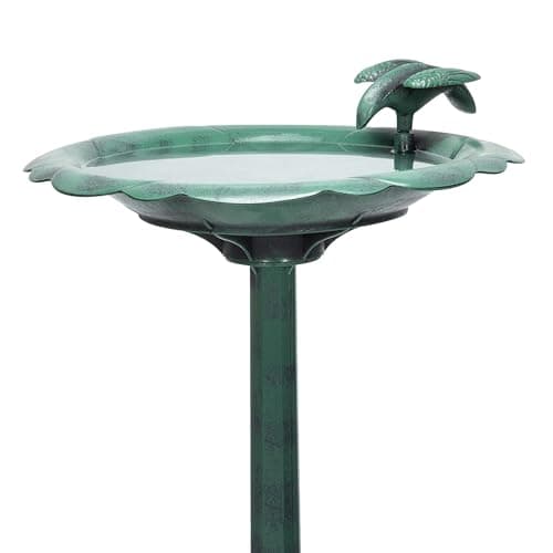 Alpine Corporation TEC114 31" Tall Outdoor Antique Flower Birdbath with Bird Decoration Yard Statue, Durable Polypropylene Construction for Patio, Deck, or Yard - Image 7