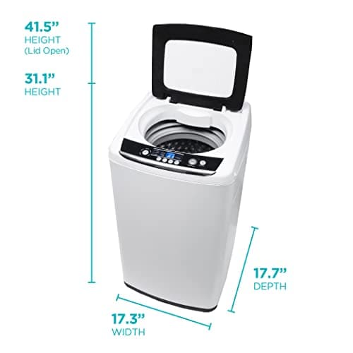 BLACK+DECKER 0.9 Cu. Ft. Portable Washer, 6.6 lb. Capacity Washing Machine for Homes & Apartments, 5 Wash Cycles, Quick Connect Sink Adapter and Drain Hose Included, Transparent Lid, BPWM09W, White - Image 7