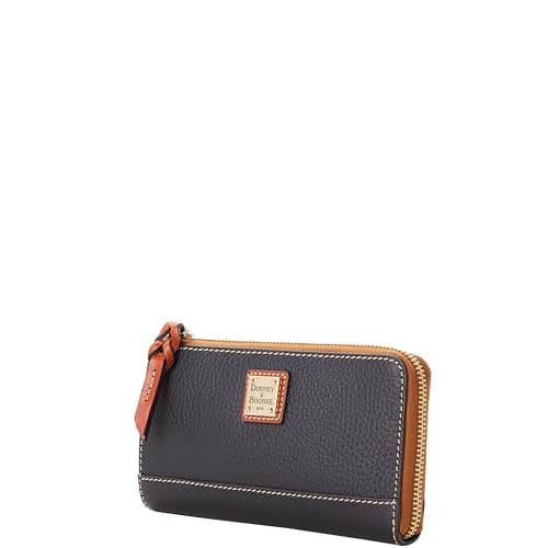 Dooney & Bourke Women's Folded Zip Wristlet in Pebble Grain Leather, with Detachable Wrist Strap, Black - Image 2