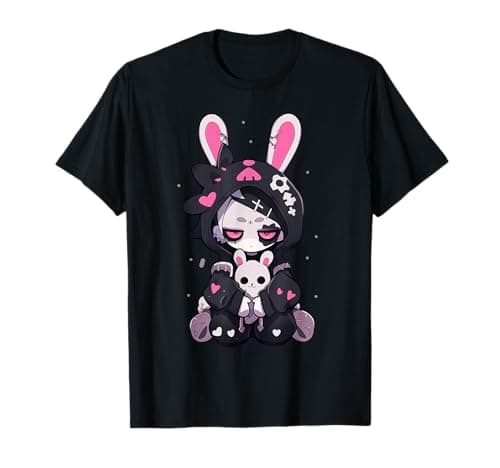 Goth Bunny Anime Girl Cute E-Girl Gothic Outfit Grunge T-Shirt