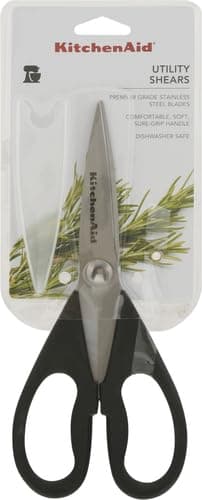KitchenAid All Purpose Kitchen Shears with Protective Sheath Durable Stainless Steel Scissors, Dishwasher Safe, Soft Grip Comfort Handle, 8.72 Inch, Black - Image 2
