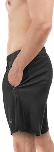 NY Threads Men's Athletic Shorts Quick Dry Loose-Fit Lightweight Running Workout Gym Shorts with Pockets, Large, Black - Image 3