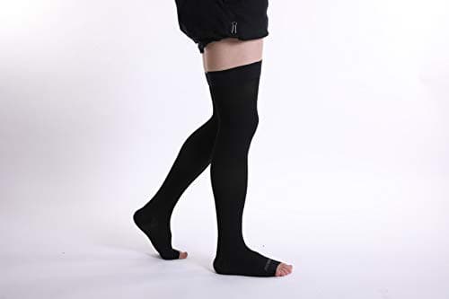 Doc Miller Thigh High Compression Socks Women and Men 15-20mmHg for Varicose Veins, Pregnancy Support Compression Stockings for Women, 1 Pair Black X-Large - Image 7