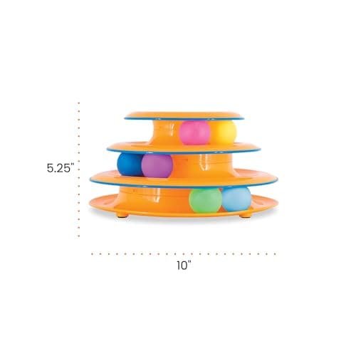 Catstages Tower of Tracks 3-Level Cat Track Toy with 6 Balls, Interactive Toy for Indoor Cats, Orange - Image 8