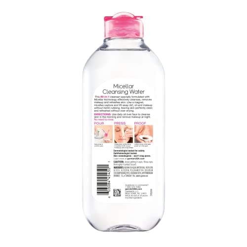 Garnier Micellar Water, Hydrating Facial Cleanser & Makeup Remover, Suitable for Sensitive Skin, Vegan, Cruelty Free, 13.5 Fl Oz (400mL), 1 Count - Image 10