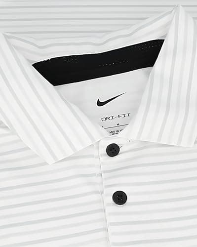 Nike Men's Dri-FIT Tour Golf Polo White | Black (Stripes) Large - Image 3