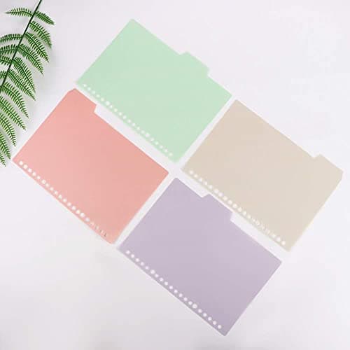 4Pcs/Set Multicolor Binder Dividers PVC Colored Insertable Index Page Tab Plastic Binder Index Dividers for Notebook Scrapbook Coil Book(A5) - Image 6