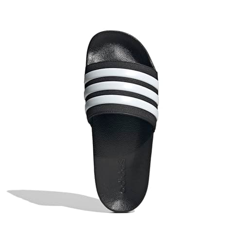 adidas Unisex-Adult Adilette Shower, Black/White/Black, 9 | Slide-In Sandal, Cloudfoam Cushioning, Contoured Footbed, Quick Dry, For Everyday Wear - Image 4