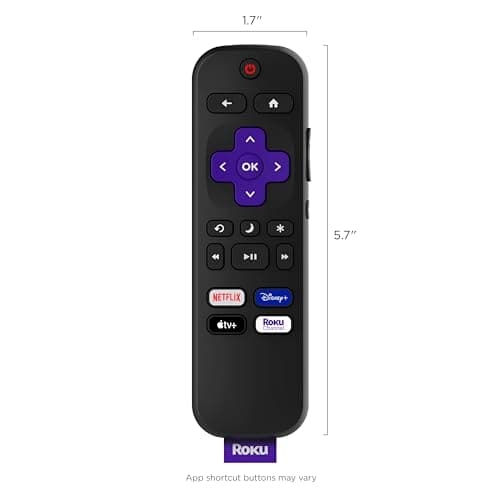 Roku TV Remote Control (Official Manufacturer Product) - Simple Setup, & Pre-Set App Shortcuts - Replacement Remote Compatible with RokuTV Models ONLY (Not Roku Players) - Image 8