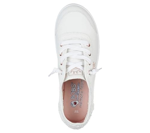 Skechers Women's Bobs B Cute Sneaker – Memory Foam, Flexible Outsole, Lightweight Vegan Shoes, White, 7 Wide - Image 3