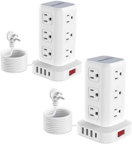 Power Strip with 12 Outlets 4 USB (1 USB C), 6.5Feet Extension Cord with Multiple Outlets, Charging Station - Image 2